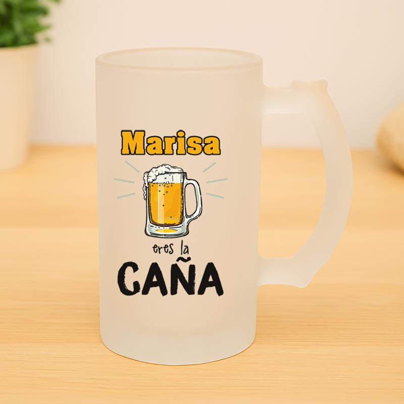 Regalos personalizados: Regalos con nombre: Jarra de cerveza personalizada 'Eres la caña'
