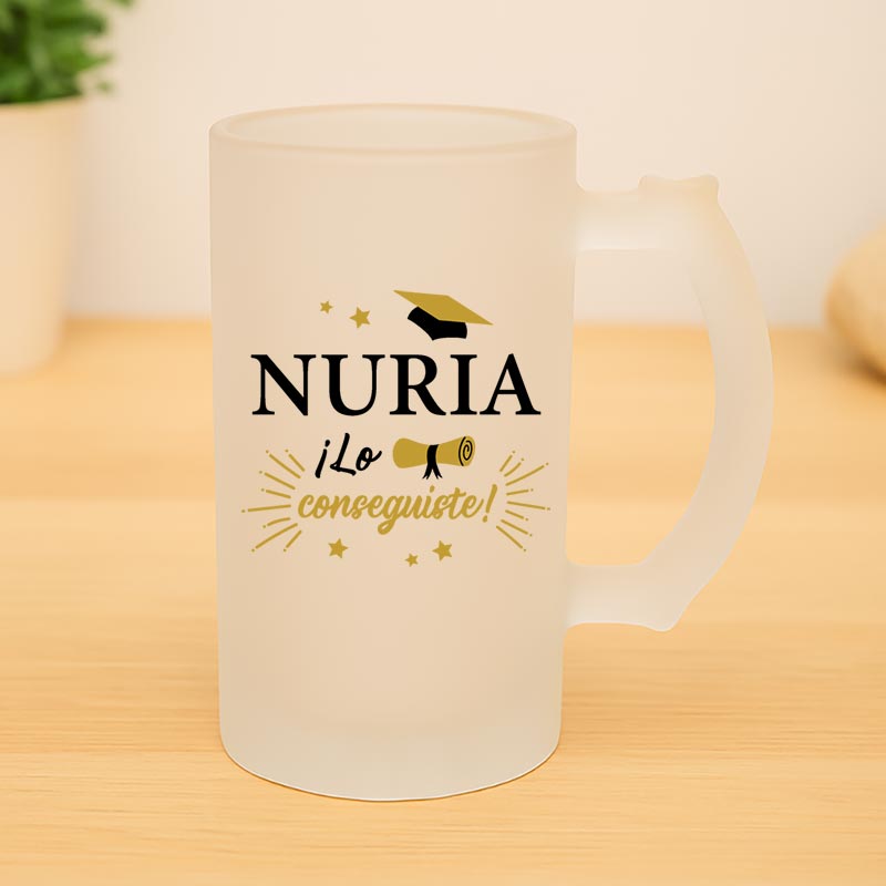 Regalos personalizados: Regalos con nombre: Jarra de cerveza personalizada 'Lo conseguiste'