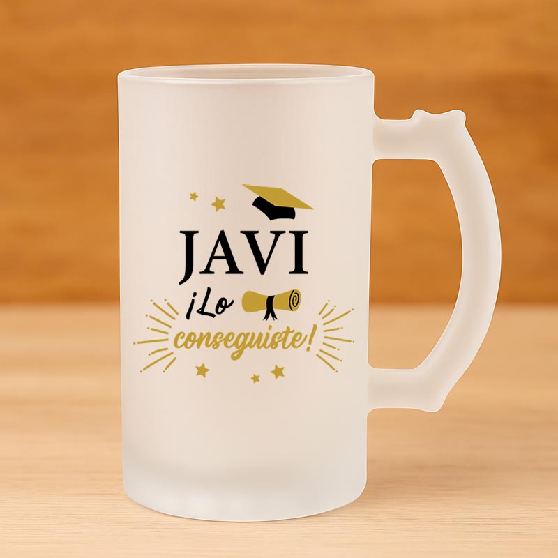 Regalos personalizados: Regalos con nombre: Jarra de cerveza personalizada 'Lo conseguiste'