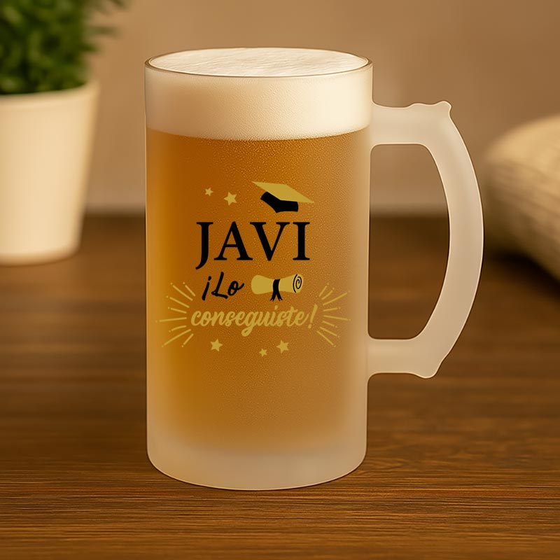 Regalos personalizados: Regalos con nombre: Jarra de cerveza personalizada 'Lo conseguiste'
