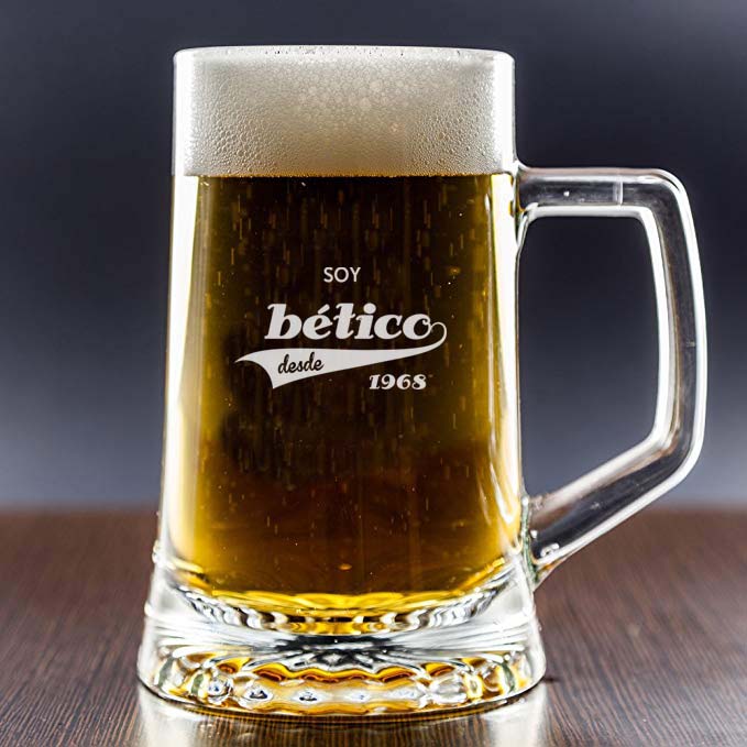Regalos personalizados: Cristalería personalizada: Jarra de cerveza personalizada para futbolero