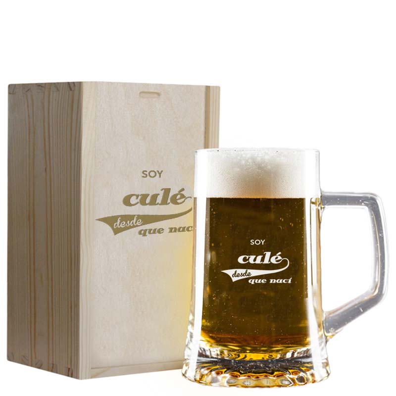 Regalos personalizados: Cristaler&iacute;a personalizada: Jarra de cerveza personalizada para futbolero