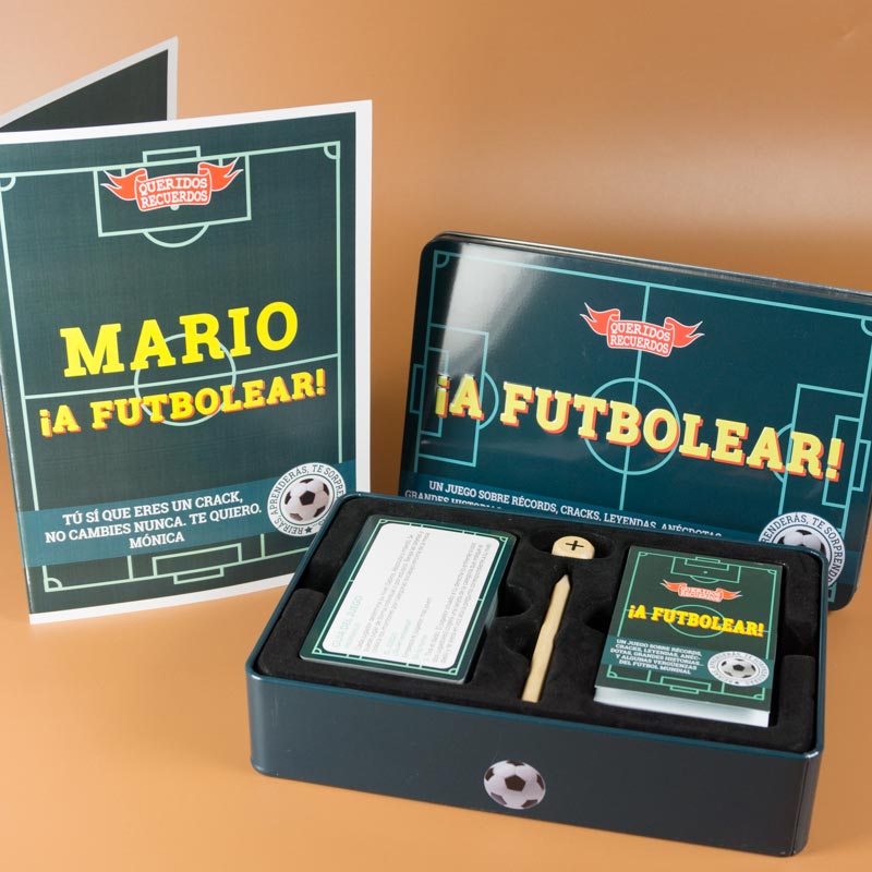 Regalos personalizados: Regalos con nombre: Juego ¡A futbolear! con tarjeta personalizada