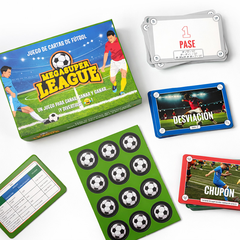 Regalos personalizados: Rebajas: Juego de Cartas de F&uacute;tbol Megasuper League