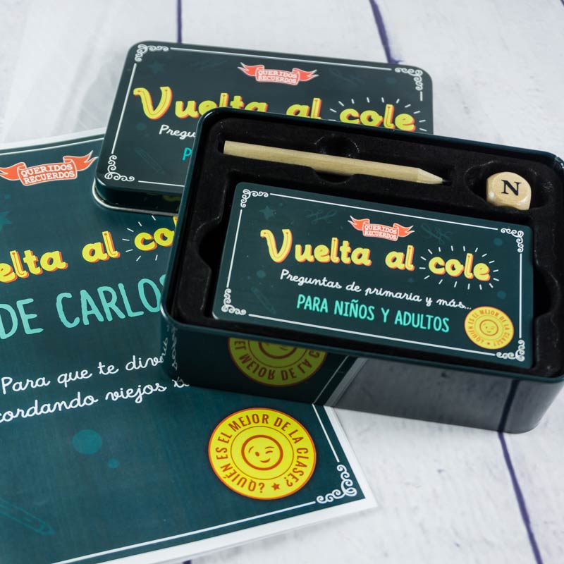 Regalos personalizados: Kits regalo: Juego 'Vuelta al cole' para familias con tarjeta