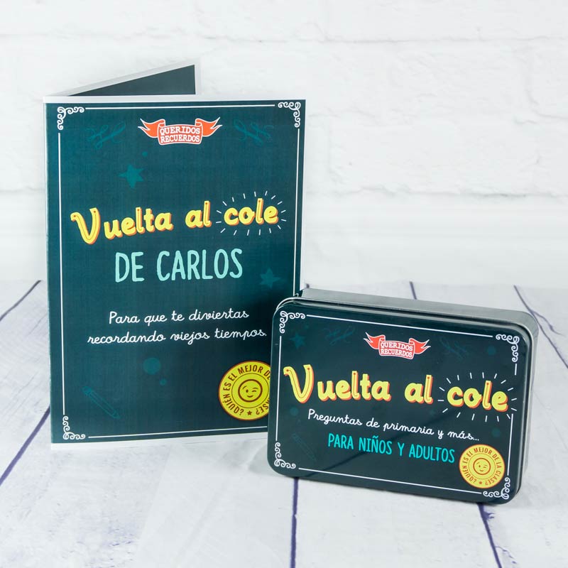 Regalos personalizados: Rebajas: Juego 'Vuelta al cole' para familias con tarjeta