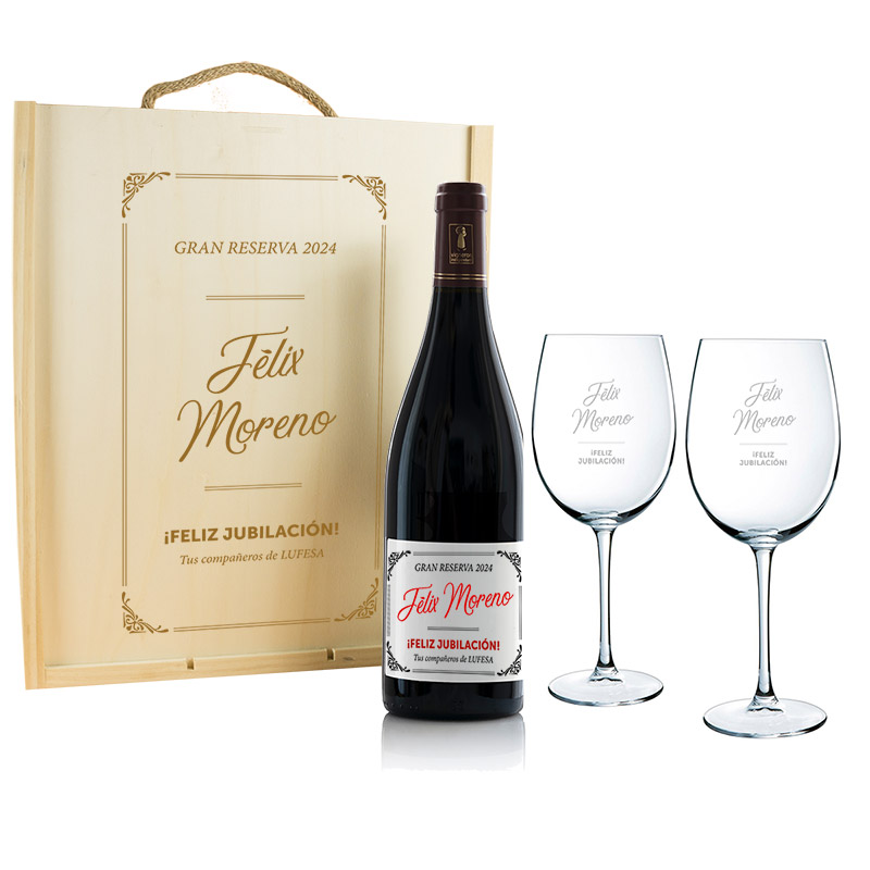 Regalos personalizados: Kits regalo: Kit Feliz jubilaci&oacute;n personalizado