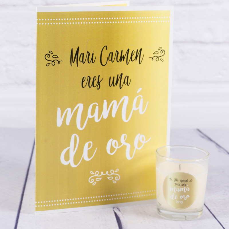 Regalos personalizados: Kits regalo: Kit mamá de oro personalizado