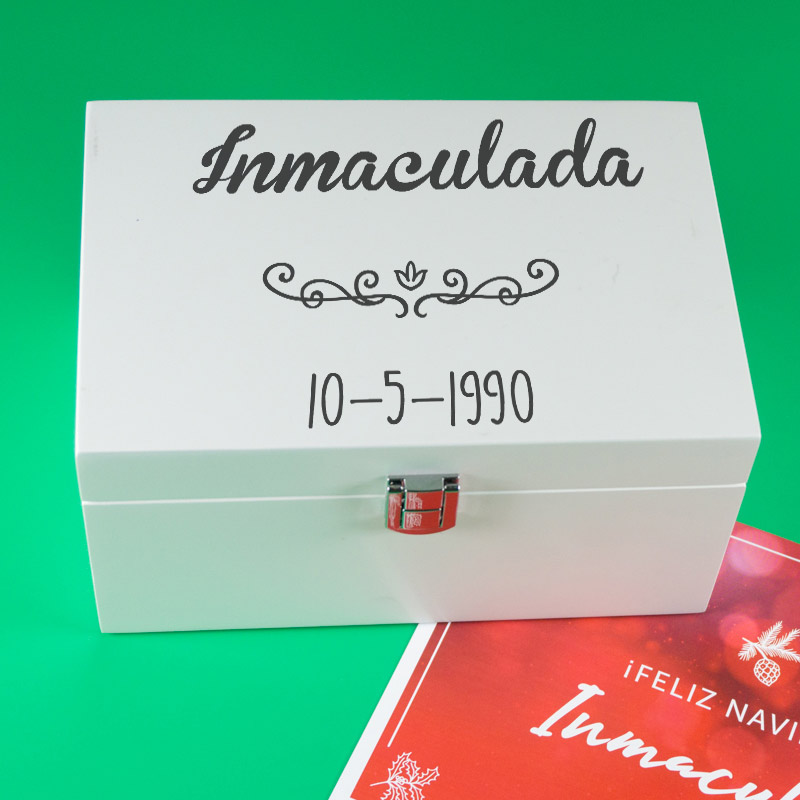 Regalos personalizados: Joyero para mujer personalizado con tarjeta de Navidad: Joyero para mujer personalizado con tarjeta de Navidad