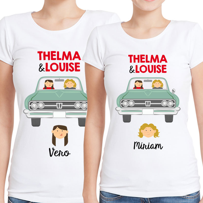 Regalos personalizados: Regalos con nombre: Pack de Camisetas 'Thelma y Louise' personalizadas