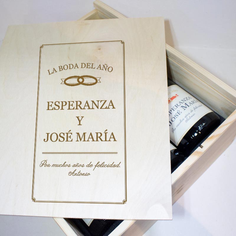 Regalos personalizados: Kits regalo: Kit vino personalizado 'La boda del año'