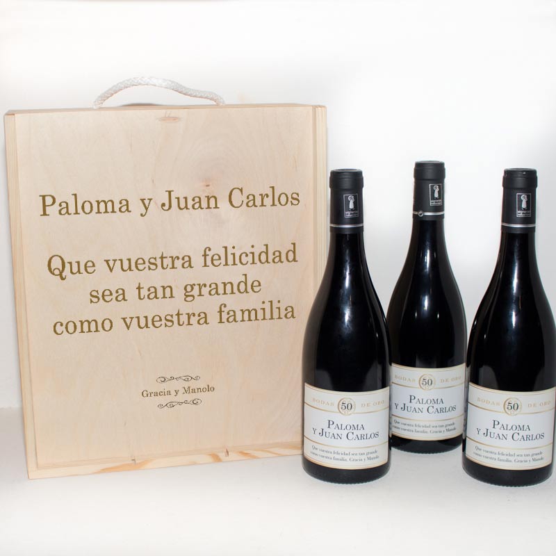 Regalos personalizados: Kits regalo: Kit vino personalizado para Bodas de Oro