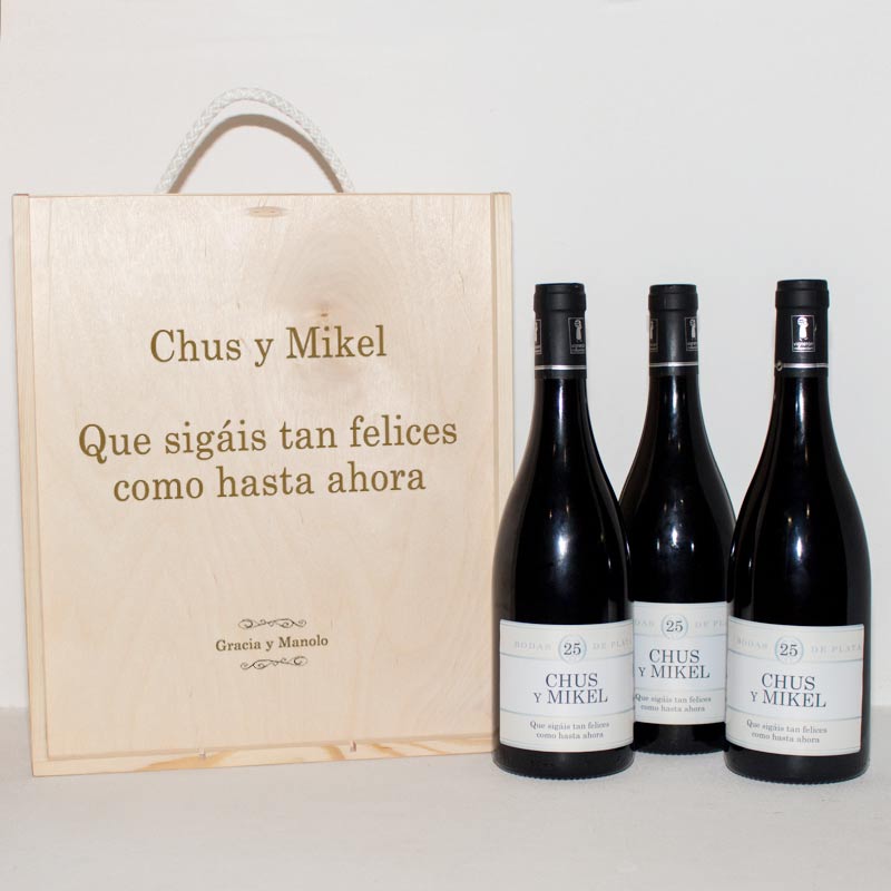 Regalos personalizados: Kits regalo: Kit vino personalizado para Bodas de Plata