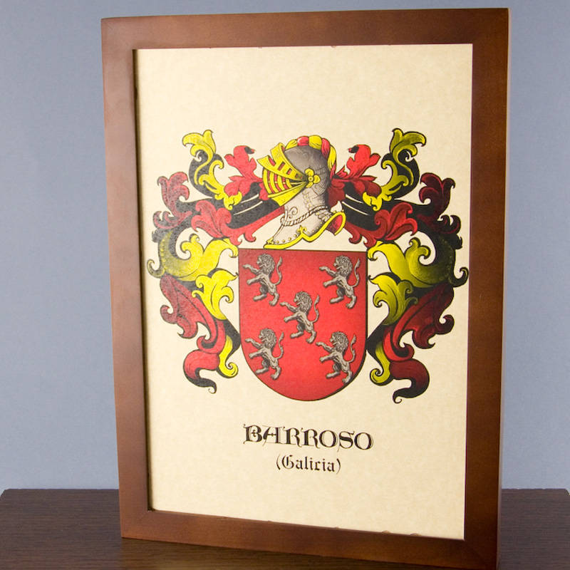 Regalos personalizados: Regalos con escudos: L&aacute;mina con escudo en papel pergamino