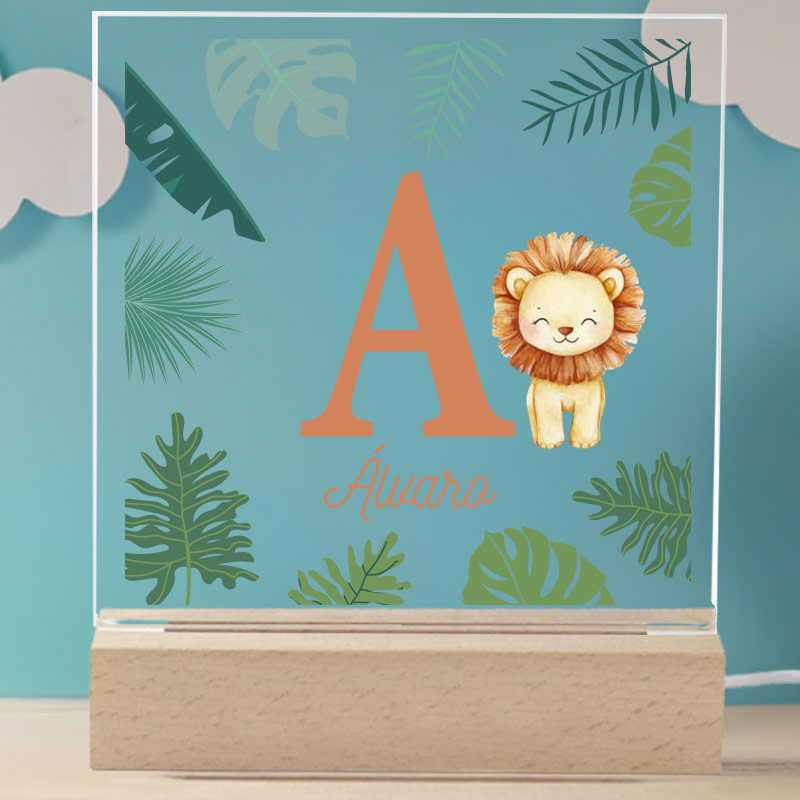 Regalos personalizados: Lámparas personalizadas: Lámpara infantil personalizada con nombre e inicial