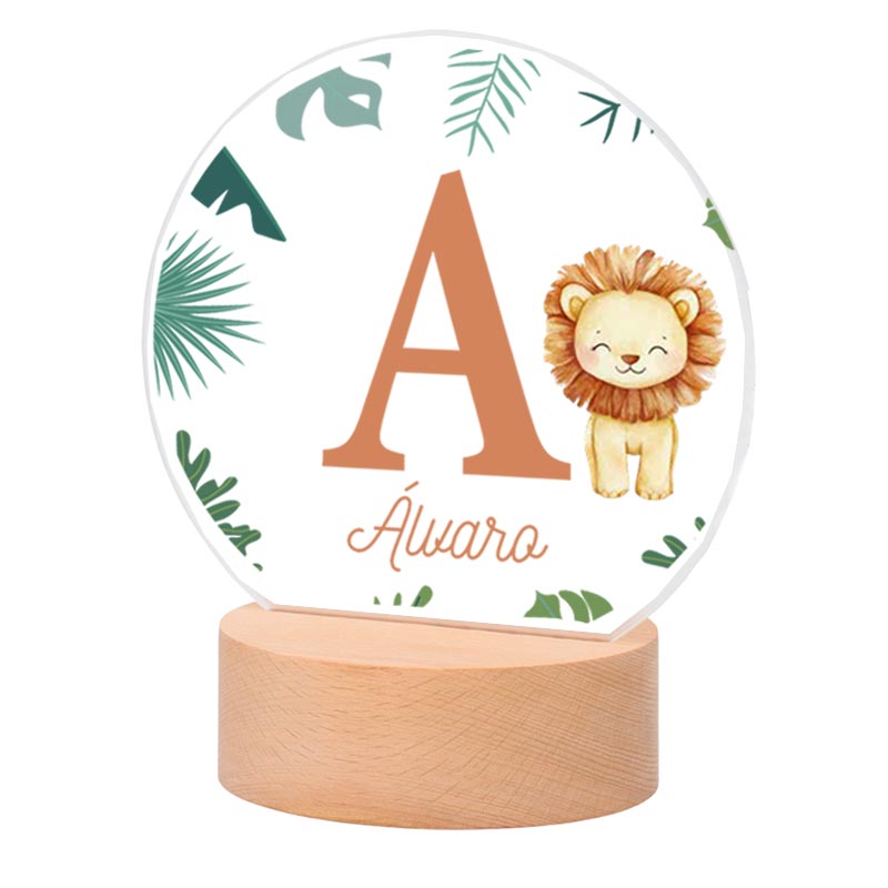 Regalos personalizados: Lámparas personalizadas: Lámpara infantil personalizada con nombre e inicial