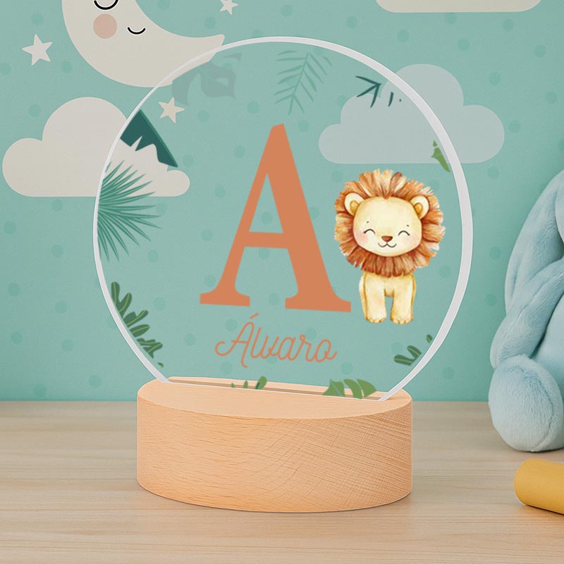Regalos personalizados: Lámparas personalizadas: Lámpara infantil personalizada con nombre e inicial