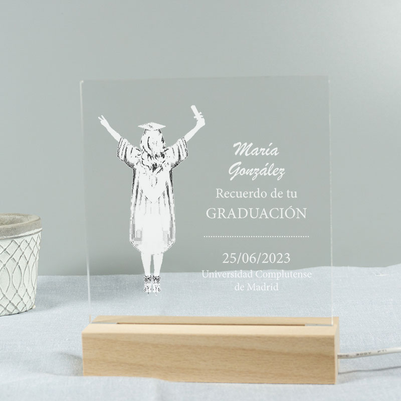 Regalos personalizados: Lámparas personalizadas: Lámpara led grabada para Graduación