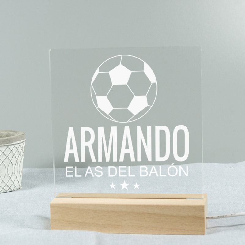 Regalos personalizados: Lámparas personalizadas: Lámpara led personalizada "El as del balón"