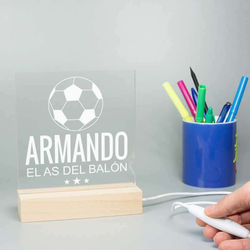 Regalos personalizados: Lámparas personalizadas: Lámpara led personalizada "El as del balón"