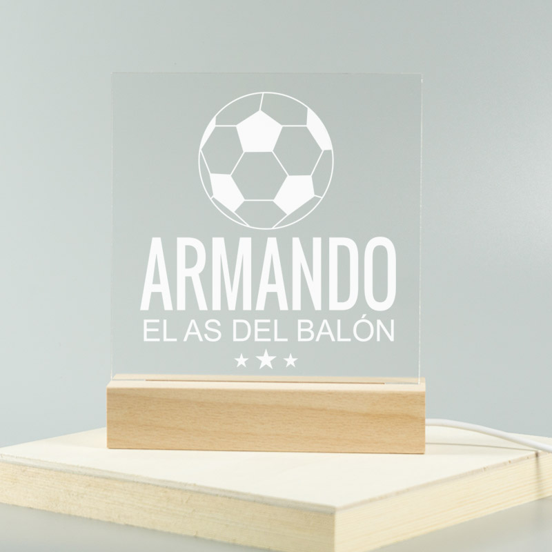 Regalos personalizados: Lámparas personalizadas: Lámpara led personalizada "El as del balón"