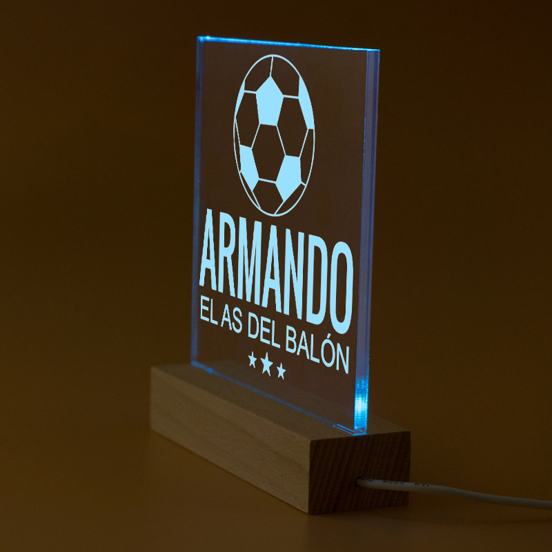 Regalos personalizados: Lámparas personalizadas: Lámpara led personalizada "El as del balón"