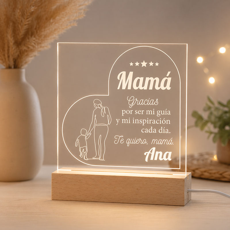Regalos personalizados: Lámparas personalizadas: Lámpara LED Personalizada para Papá o Mamá Regalos personalizados: Lámparas personalizadas: Lámpara LED Personalizada para Papá o Mamá