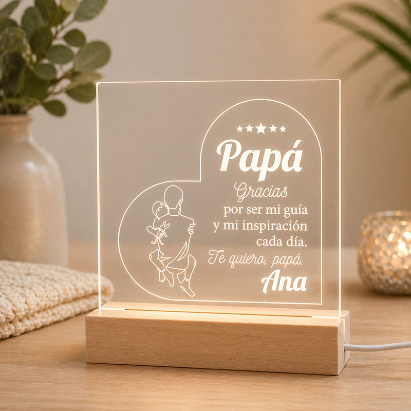 Regalos personalizados: Lámparas personalizadas: Lámpara LED Personalizada para Papá o Mamá Regalos personalizados: Lámparas personalizadas: Lámpara LED Personalizada para Papá o Mamá