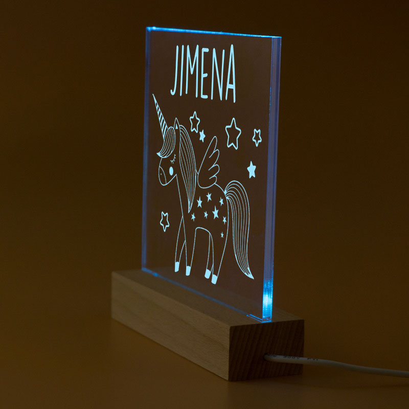 Regalos personalizados: Lámparas personalizadas: Lámpara LED personalizada 'Unicornio'