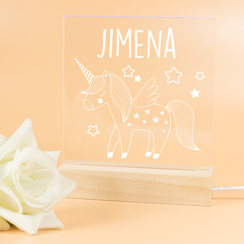 Regalos personalizados: Lámparas personalizadas: Lámpara LED personalizada 'Unicornio'