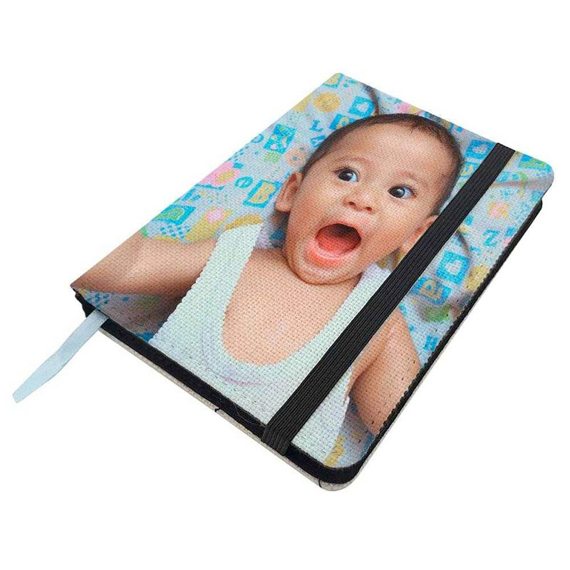 Regalos personalizados: Regalos con fotos: Libreta de lino personalizada 