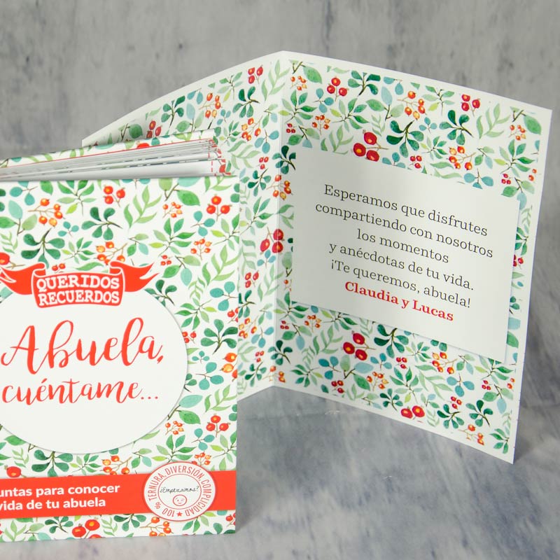 Regalos personalizados: Regalos con nombre: Libro Abuela cuéntame con tarjeta personalizada