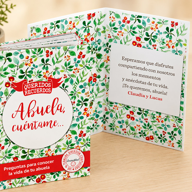 Regalos personalizados: Regalos con nombre: Libro Abuela cu&eacute;ntame con tarjeta personalizada