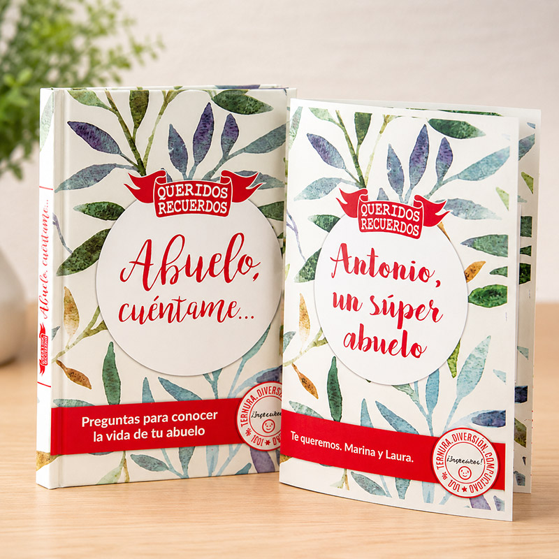 Regalos personalizados: Regalos con nombre: Libro Abuelo cuéntame con tarjeta personalizada Regalos personalizados: Regalos con nombre: Libro Abuelo cuéntame con tarjeta personalizada