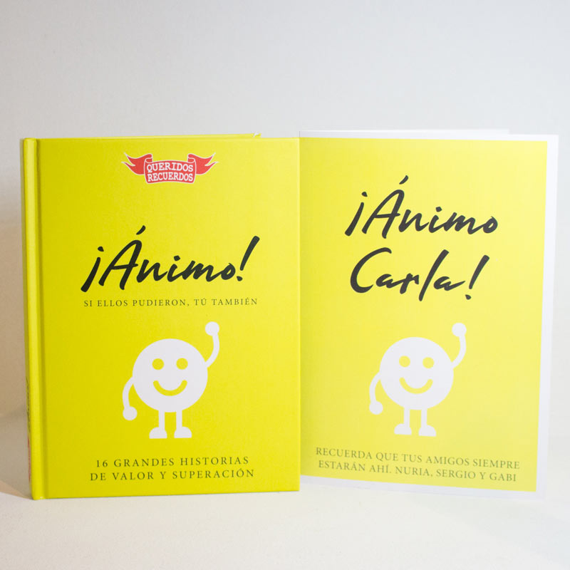 Regalos personalizados: Regalos con nombre: Libro ¡Ánimo! con tarjeta personalizada