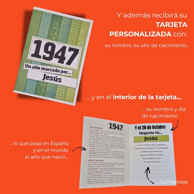 Regalos personalizados: Regalos con nombre: Libro año de nacimiento