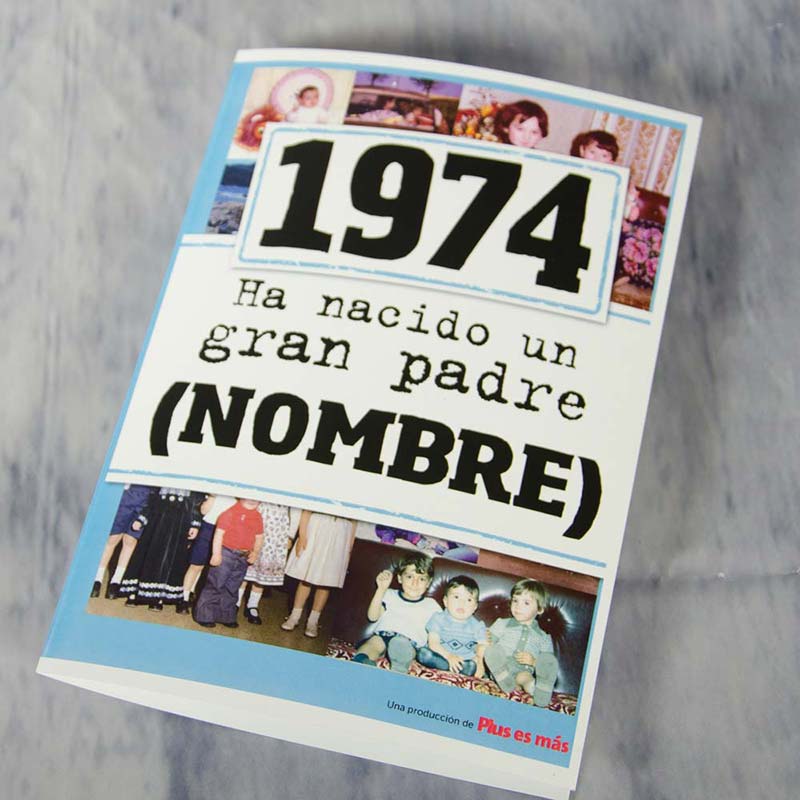 Regalos personalizados: Libro de nacimiento 1970 "Un gran padre": Libro de nacimiento 1970 "Un gran padre"