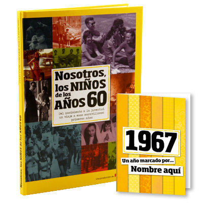 Regalos personalizados: Regalos con nombre: Libro años 60 con tarjeta 1967 personalizada
