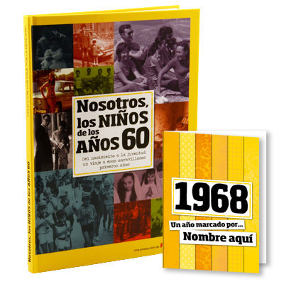 Regalos personalizados: Regalos con nombre: Libro años 60 con tarjeta 1968 personalizada