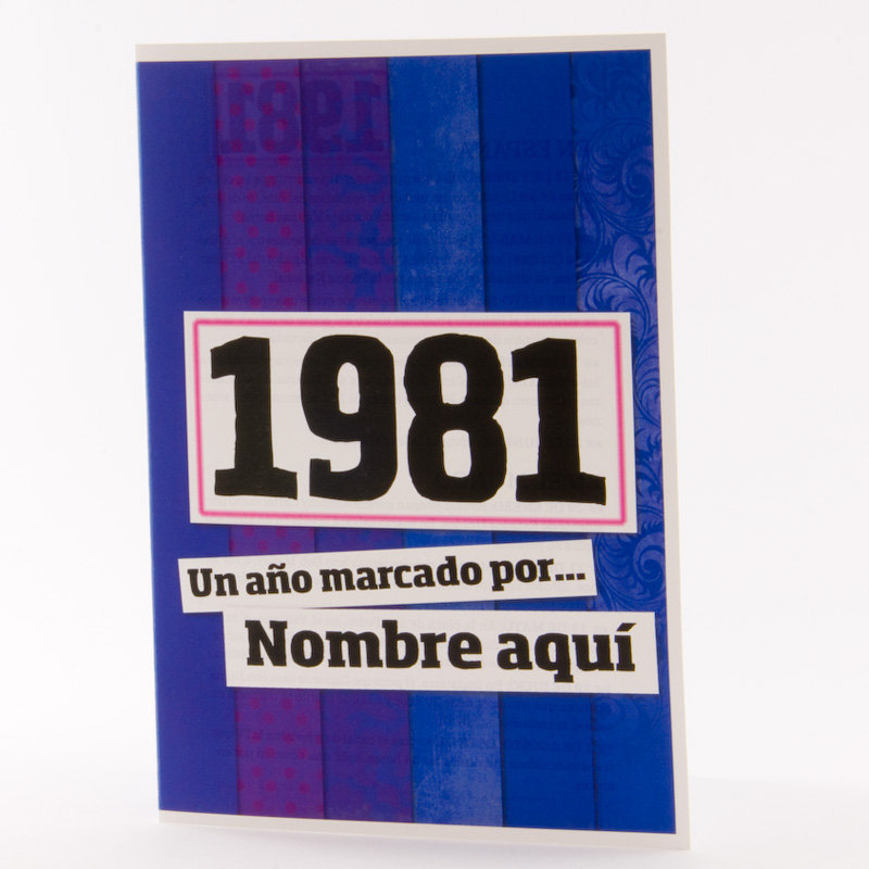 Regalos personalizados: Libros personalizados: Libro años 80 con tarjeta 1981 personalizada