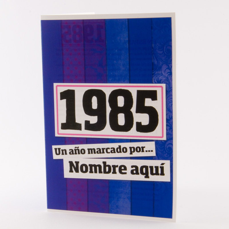 Regalos personalizados: Libros personalizados: Libro años 80 con tarjeta 1985 personalizada