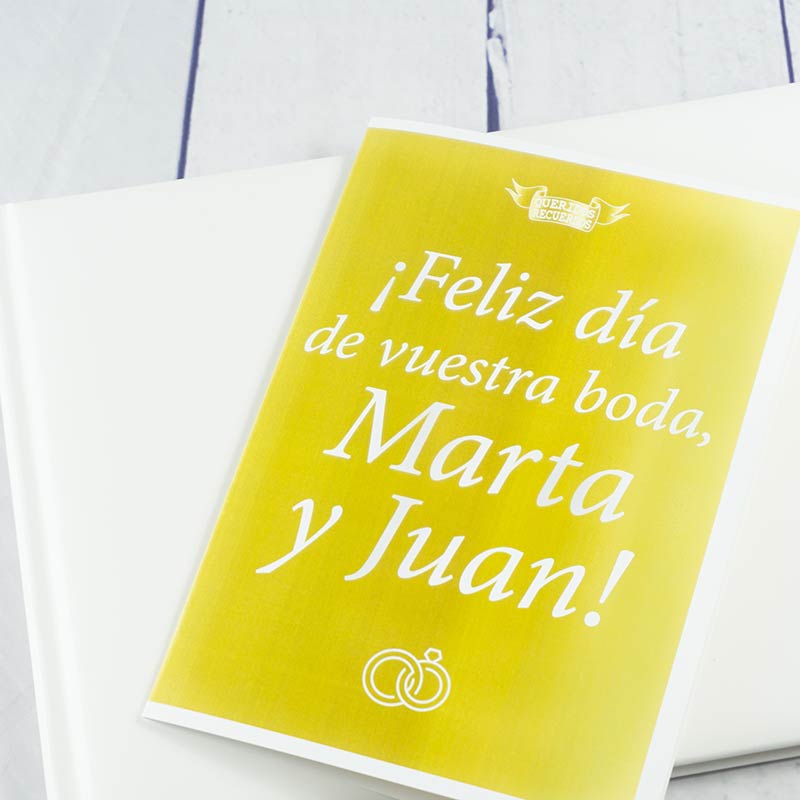 Regalos personalizados: Libros personalizados: Libro de firmas con tarjeta personalizada