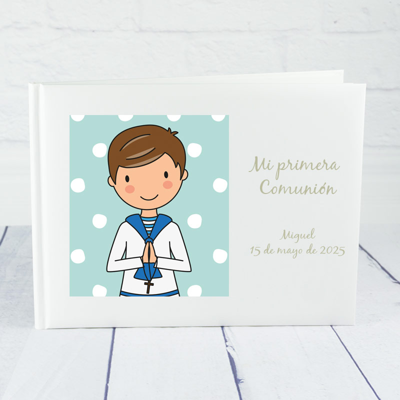 Regalos personalizados: Libros personalizados: Libro de firmas personalizado Comunión 'Niño'