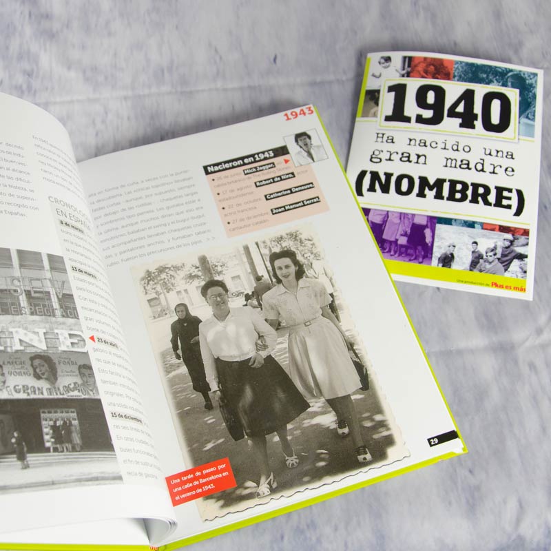 Regalos personalizados: Libro de nacimiento 1940 "Una gran madre": Libro de nacimiento 1940 "Una gran madre"