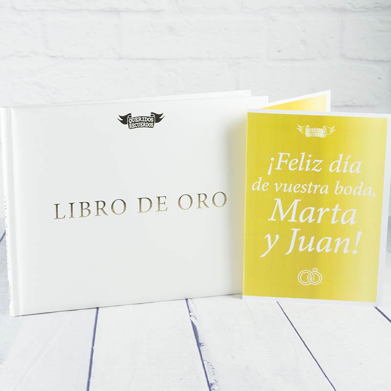 Regalos personalizados: Libros personalizados: Libro de Oro con tarjeta personalizada