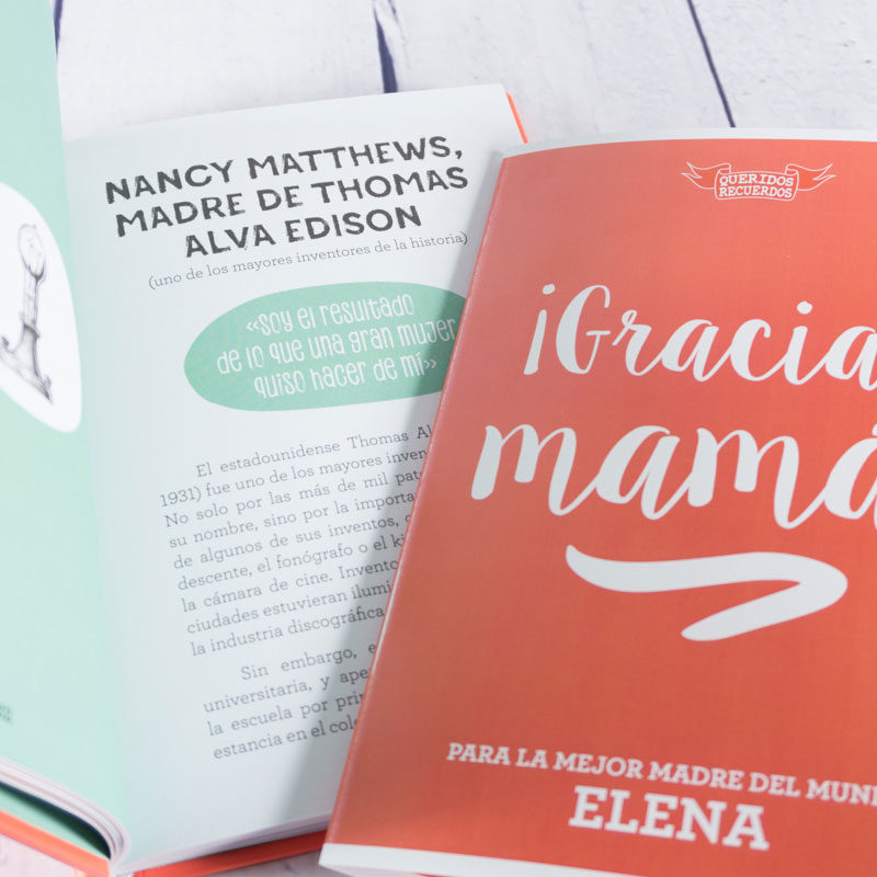 Regalos personalizados: Regalos con nombre: Libro ¡Gracias, mamá! con tarjeta personalizada