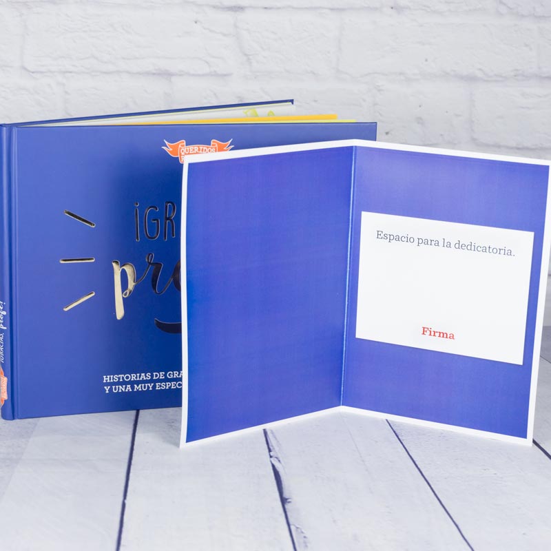 Regalos personalizados: Regalos con nombre: Libro ¡Gracias, profe! con tarjeta personalizada