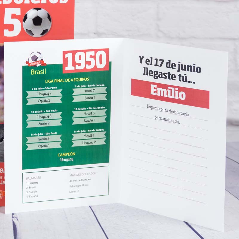 Regalos personalizados: Regalos con nombre: Libro para futboleros nacidos en 1950