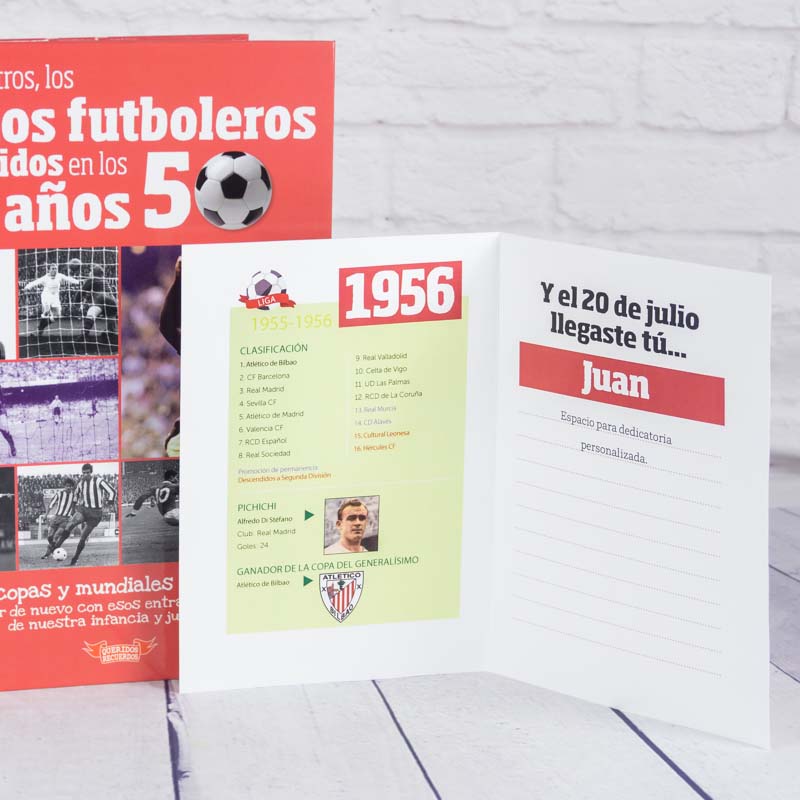 Regalos personalizados: Regalos con nombre: Libro para futboleros nacidos en 1956