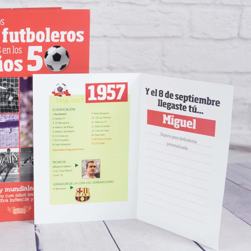 Regalos personalizados: Regalos con nombre: Libro para futboleros nacidos en 1957